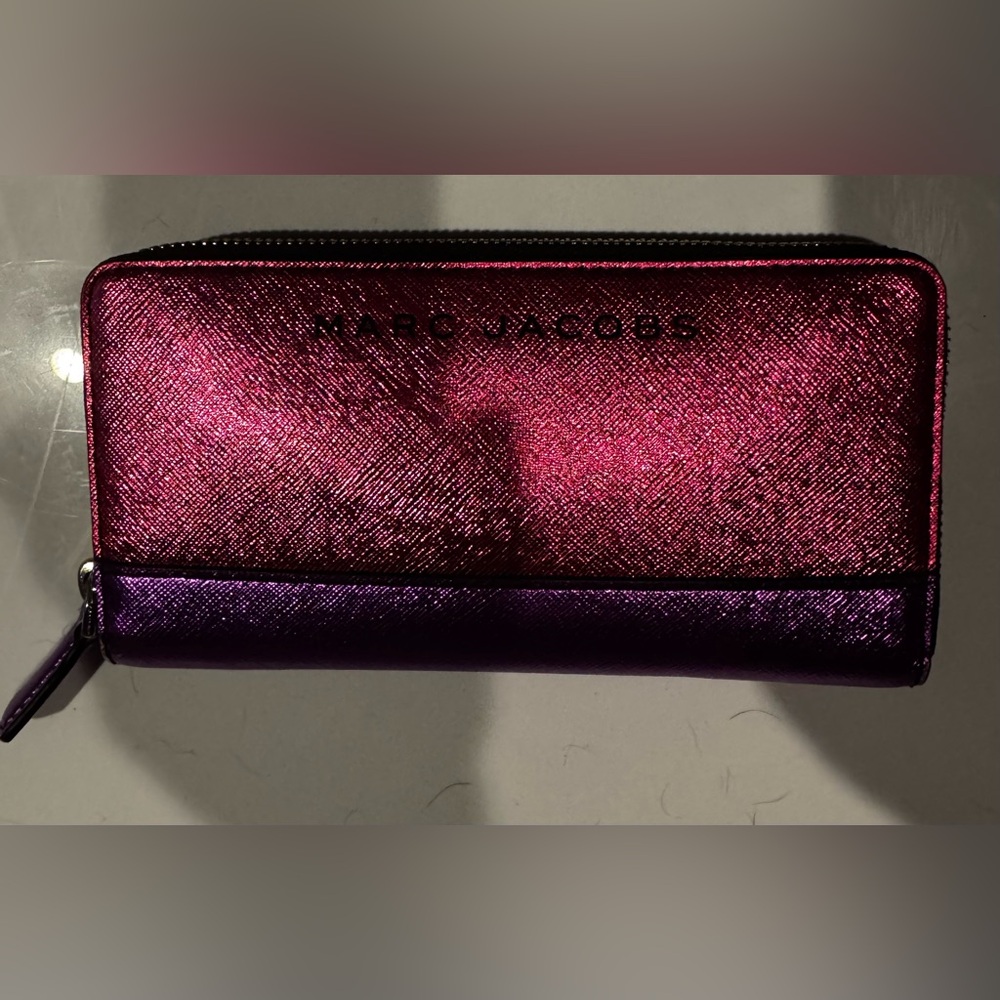 Marc Jacobs Pink and Purple Long Zippy Wallet